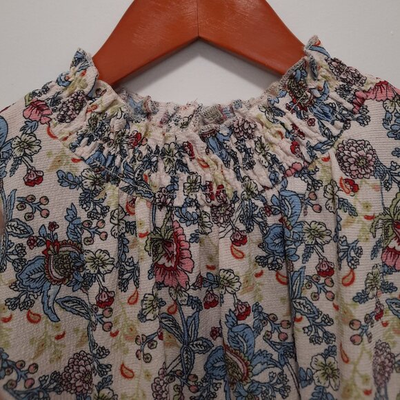 Melloday Floral Top, Size S, Blue/Pink/Cream - Picture 2 of 4